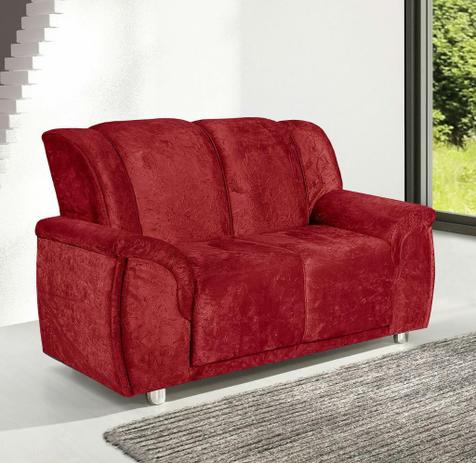 Sofá Quality 2 Lugares Tecido Suede Amassado Vermelho - Hellen - Hellen colchões e estofados Menor preço em Sofá Quality 2 Lugares Tecido Suede Amassado Vermelho - Hellen - Hellen colchões e estofados