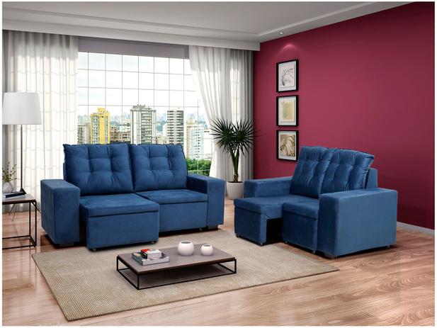 Sofá Retrátil 2 e 3 Lugares Suede Phormatta Texas - Somopar Menor preço em Sofá Retrátil 2 e 3 Lugares Suede Phormatta Texas - Somopar