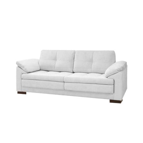 Sofá Retrátil 3 Lugares Balli 215cm Couro Branco - Gran Belo Menor preço em Sofá Retrátil 3 Lugares Balli 215cm Couro Branco - Gran Belo