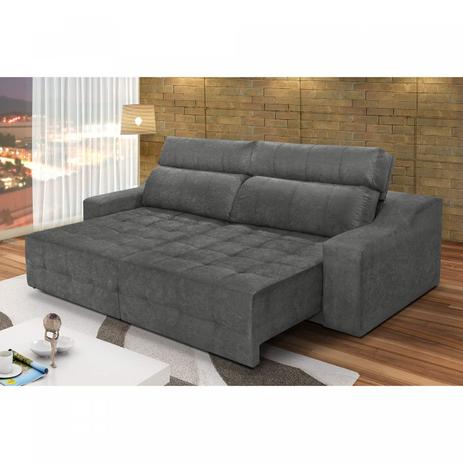 Sofá Retrátil e Reclinável 4 Lugares Connect Ambiente Moveis LTDA Cinza Menor preço em Sofá Retrátil e Reclinável 4 Lugares Connect Ambiente Moveis LTDA Cinza