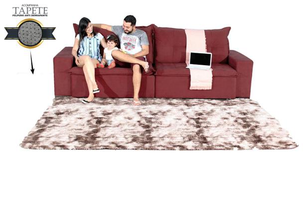 Sofá Retrátil e Reclinavel Austrália 3,12 Mts Com Molas no Assento Tecido Suede Vinho + Tapete - Moveis marfim s.e é boa?