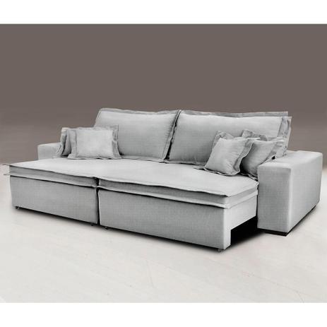 Sofa Retrátil e Reclinável com Molas Cama inBox Premium 2,52m tecido em linho Cinza Claro é boa?
