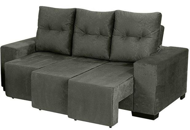 Sofá Retrátil e Reclinável Omega 2,02 Mts Tecido Suede Cinza - Moveis Marfim - Moveis marfim r.e Menor preço em Sofá Retrátil e Reclinável Omega 2,02 Mts Tecido Suede Cinza - Moveis Marfim - Moveis marfim r.e