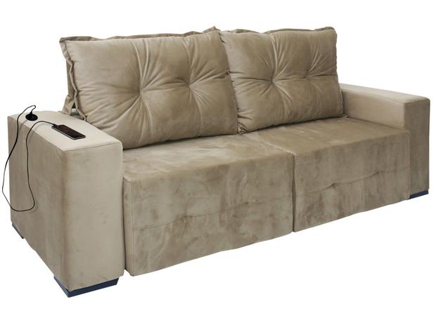 Sofa De Canto Com Chaise 6 Lugares 5070 Tecido Suede Almofadas Soltas Marrom Floral Boareto Sofa De Canto Magazine Luiza
