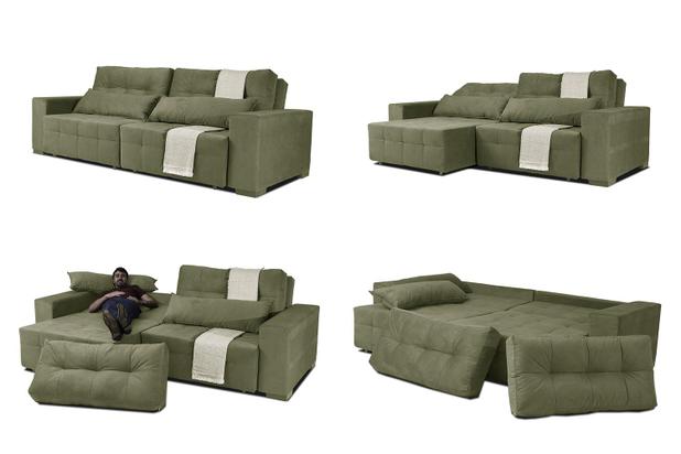 Sofá Retrátil, Reclinável e Cama com Molas New Confort 2,10 Tecido Suede Bege - Moveis Marfim - Moveis marfim s.e é boa?