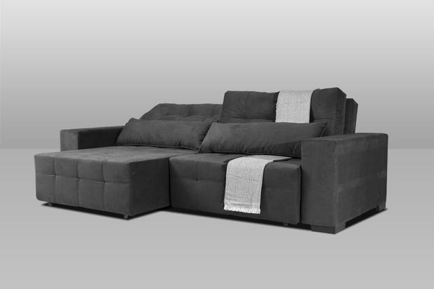 Sofá Retrátil, Reclinável e Cama com Molas New Confort 2,90 Tecido Suede Cinza - Moveis Marfim - Moveis marfim s.e é boa?