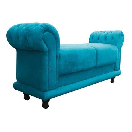 Sofá Retrô Barcelona Namoradeira Suede Azul Tiffany - DRossi Menor preço em Sofá Retrô Barcelona Namoradeira Suede Azul Tiffany - DRossi