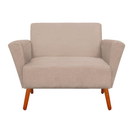 Menor preço em Sofá Retrô Namoradeira 2 Lugares Dora Suede Bege Pés Palito - DRossi