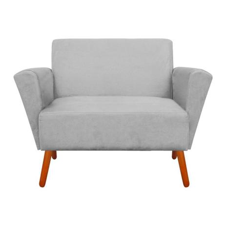 Menor preço em Sofá Retrô Namoradeira 2 Lugares Dora Suede Cinza Pés Palito - DRossi