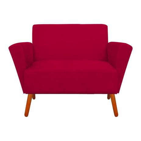 Sofá Retrô Namoradeira 2 Lugares Dora Suede Vermelho Pés Palito - DRossi Menor preço em Sofá Retrô Namoradeira 2 Lugares Dora Suede Vermelho Pés Palito - DRossi