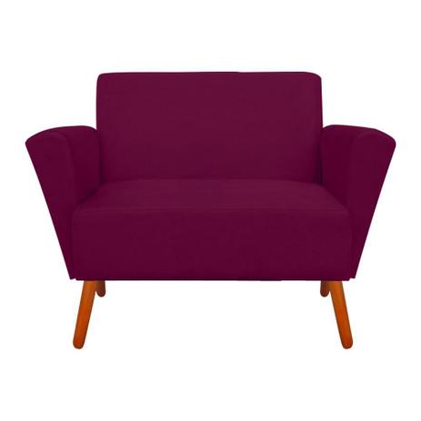 Sofá Retrô Namoradeira 2 Lugares Dora Suede Vinho Pés Palito - DRossi Menor preço em Sofá Retrô Namoradeira 2 Lugares Dora Suede Vinho Pés Palito - DRossi