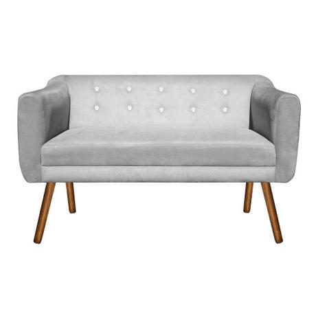 Sofá Retrô Namoradeira Julia 2 Lugares Suede Cinza com Strass - D'Rossi Menor preço em Sofá Retrô Namoradeira Julia 2 Lugares Suede Cinza com Strass - D'Rossi