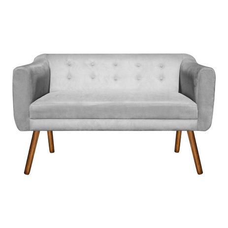 Sofá Retrô Namoradeira Julia 2 Lugares Suede Cinza - D'Rossi Menor preço em Sofá Retrô Namoradeira Julia 2 Lugares Suede Cinza - D'Rossi