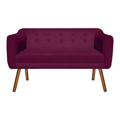 Sofá Retrô Namoradeira Julia 2 Lugares Suede Vinho - DRossi Menor preço em Sofá Retrô Namoradeira Julia 2 Lugares Suede Vinho - DRossi