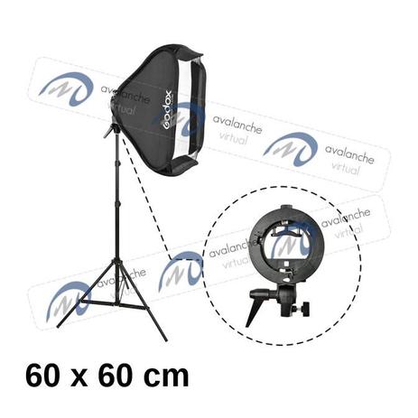 Softbox Dobrável 60x60cm p/ Flash Dedicado c/ Suporte e Tripé - Godox Menor preço em Softbox Dobrável 60x60cm p/ Flash Dedicado c/ Suporte e Tripé - Godox