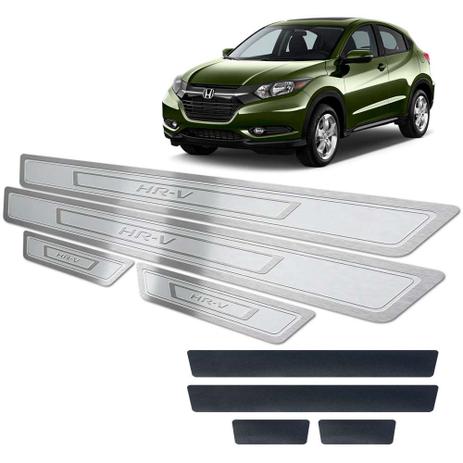 Soleira Alto Relevo Honda Hrv 2016/2019 + Vinil Prata - Jr Menor preço em Soleira Alto Relevo Honda Hrv 2016/2019 + Vinil Prata - Jr