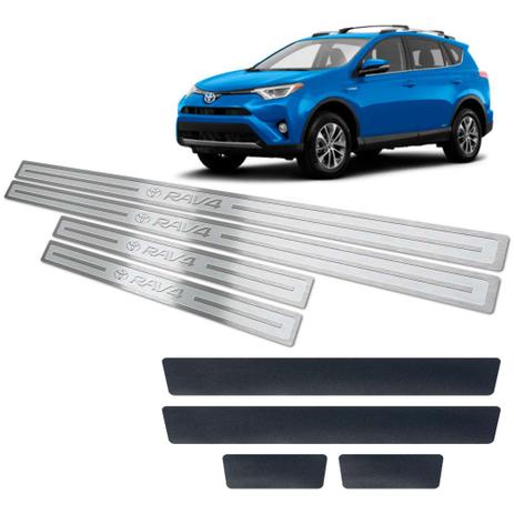 Soleira Alto Relevo + Vinil Toyota Rav4 2016/2019 Prata - Jr Menor preço em Soleira Alto Relevo + Vinil Toyota Rav4 2016/2019 Prata - Jr