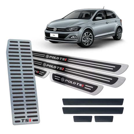 Soleira Com Vinil + Descanso Polo Tsi 2018 2019 Preto Relevo - Jr Menor preço em Soleira Com Vinil + Descanso Polo Tsi 2018 2019 Preto Relevo - Jr