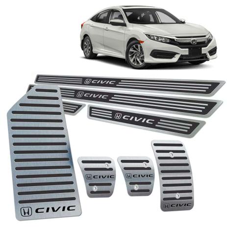 Soleira Pedaleira Descanso Civic 2017 A 2019 Manual Preto - Jr Menor preço em Soleira Pedaleira Descanso Civic 2017 A 2019 Manual Preto - Jr