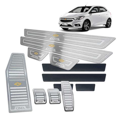 Menor preço em Soleira Pedaleira Descanso Onix 2017/2019 Manual Prata Inox - Jr