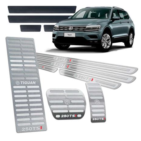Soleira Pedaleira Descanso Tiguan 250 Tsi 18/20 Prata Relevo - Jr Menor preço em Soleira Pedaleira Descanso Tiguan 250 Tsi 18/20 Prata Relevo - Jr