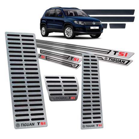 Soleira + Pedaleira + Descanso Tiguan Tsi 2012/2017 SI Preto - Jr Menor preço em Soleira + Pedaleira + Descanso Tiguan Tsi 2012/2017 SI Preto - Jr