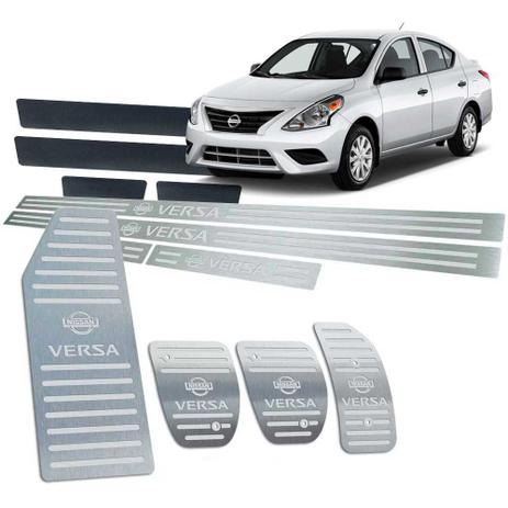 Soleira+Vinil Descanso Pedaleira Versa 2015/2019 Manual Inox - Jr Menor preço em Soleira+Vinil Descanso Pedaleira Versa 2015/2019 Manual Inox - Jr