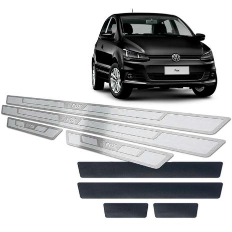 Soleiras Alto Relevo Aço Inox Fox 2015/2019 + Vinil Prata - Jr Menor preço em Soleiras Alto Relevo Aço Inox Fox 2015/2019 + Vinil Prata - Jr