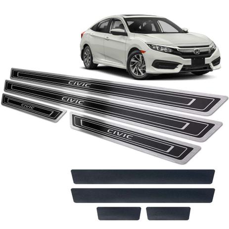 Soleiras Alto Relevo Vinil Honda Civic 2017/2019 Preto - Jr Menor preço em Soleiras Alto Relevo Vinil Honda Civic 2017/2019 Preto - Jr