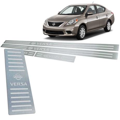 Soleiras + Descanso Aço Inox Nissan Versa 2011/2014 Prata - Jr Menor preço em Soleiras + Descanso Aço Inox Nissan Versa 2011/2014 Prata - Jr