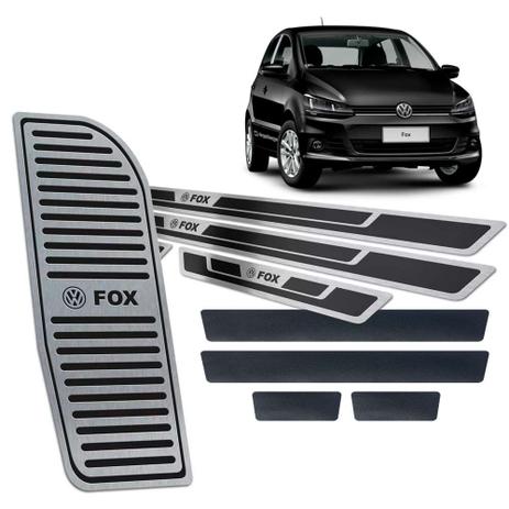 Soleiras + Descanso Aço Inox + Vinil Fox 2015/2019 Preto - Jr Menor preço em Soleiras + Descanso Aço Inox + Vinil Fox 2015/2019 Preto - Jr