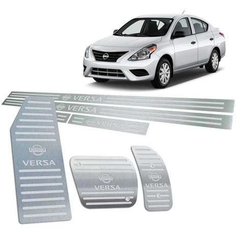 Soleiras Descanso Pedaleira Nissan Versa 2015/2019 Prata Aut - Jr Menor preço em Soleiras Descanso Pedaleira Nissan Versa 2015/2019 Prata Aut - Jr