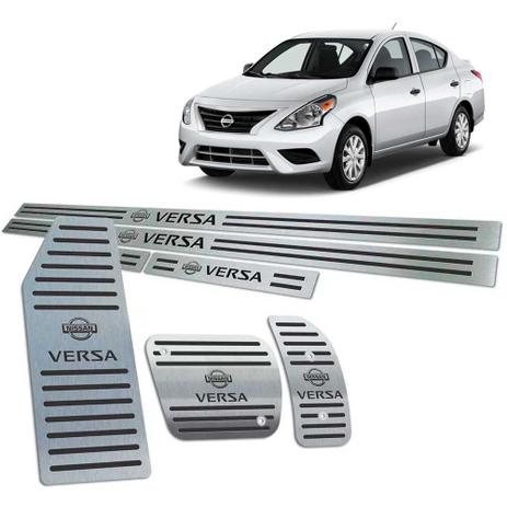 Soleiras Descanso Pedaleira Nissan Versa 2015/2019 Preto Aut - Jr Menor preço em Soleiras Descanso Pedaleira Nissan Versa 2015/2019 Preto Aut - Jr