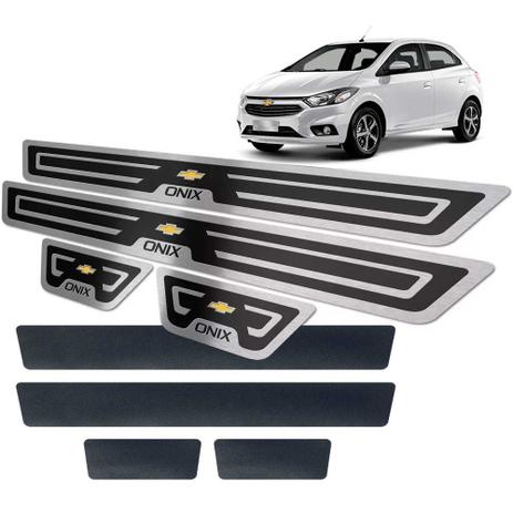 Soleiras + Vinil Alto Relevo Chevrolet Onix 2017/2019 Preto - Jr Menor preço em Soleiras + Vinil Alto Relevo Chevrolet Onix 2017/2019 Preto - Jr