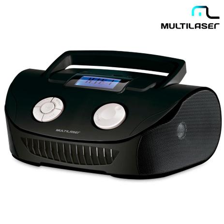Som Portátil Boombox 15W RMS Mp3, FM, Auxiliar P2, SD Preto SP182 - Multilaser Menor preço em Som Portátil Boombox 15W RMS Mp3, FM, Auxiliar P2, SD Preto SP182 - Multilaser