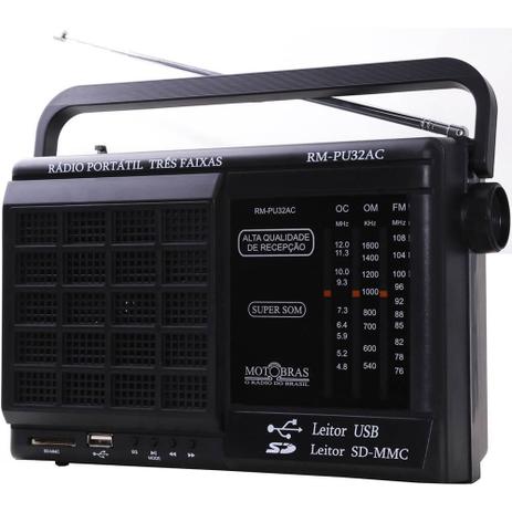 Som Portátil Motobras RMPU32AC, AM/FM, USB/SD, Preto - Bivolt Menor preço em Som Portátil Motobras RMPU32AC, AM/FM, USB/SD, Preto - Bivolt