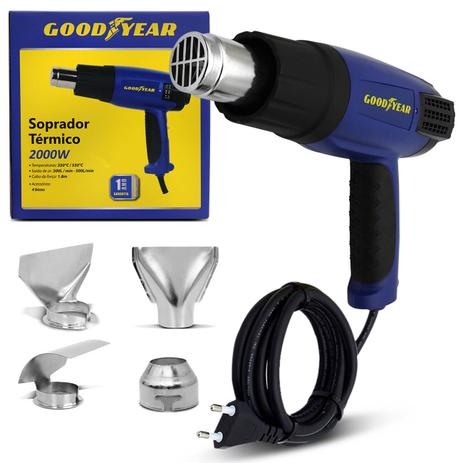 Soprador Térmico 2 Estágios Com 4 Bicos Goodyear 2000W 110V Azul e Preto GY HG 48300 1 Menor preço em Soprador Térmico 2 Estágios Com 4 Bicos Goodyear 2000W 110V Azul e Preto GY HG 48300 1