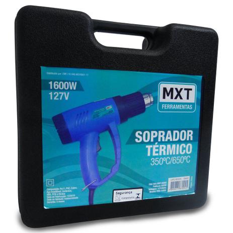 Soprador Térmico de Ar Quente 1600w - Maleta para transporte com acessórios - 110v - Mxt Menor preço em Soprador Térmico de Ar Quente 1600w - Maleta para transporte com acessórios - 110v - Mxt