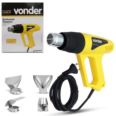 Soprador Térmico Vonder STV 2000N 2000W 220V 3 Estágios Amarelo e Preto Acompanha Bicos Menor preço em Soprador Térmico Vonder STV 2000N 2000W 220V 3 Estágios Amarelo e Preto Acompanha Bicos