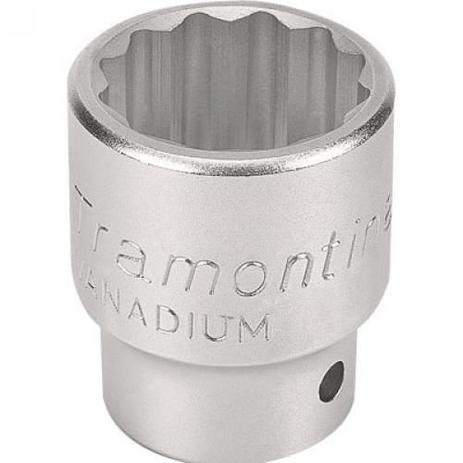 Menor preço em Soquete estriado 1.7/16” encaixe 3/4” aço cromo vanádio com cartela - Tramontina pro