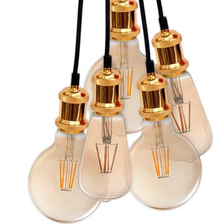Soquete Retro Vintage E27 Dourado Pendente - Avant Menor preço em Soquete Retro Vintage E27 Dourado Pendente - Avant