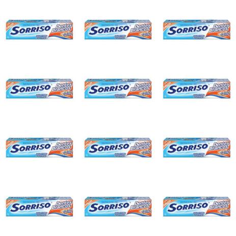 Sorriso Branco C/ Flúor Creme Dental 50g (Kit C/12) Menor preço em Sorriso Branco C/ Flúor Creme Dental 50g (Kit C/12)