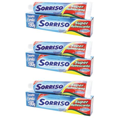 Sorriso Super Refrescante Creme Dental 180g (Kit C/03) Menor preço em Sorriso Super Refrescante Creme Dental 180g (Kit C/03)