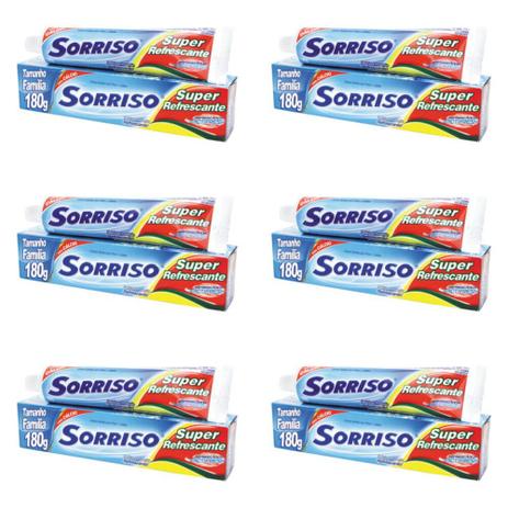 Sorriso Super Refrescante Creme Dental 180g (Kit C/06) Menor preço em Sorriso Super Refrescante Creme Dental 180g (Kit C/06)