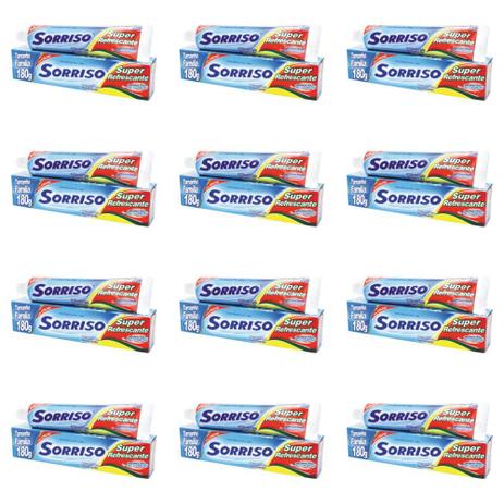 Sorriso Super Refrescante Creme Dental 180g (Kit C/12) Menor preço em Sorriso Super Refrescante Creme Dental 180g (Kit C/12)