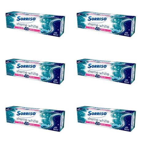Sorriso Xtreme White 4D Creme Dental 70g (Kit C/06) Menor preço em Sorriso Xtreme White 4D Creme Dental 70g (Kit C/06)