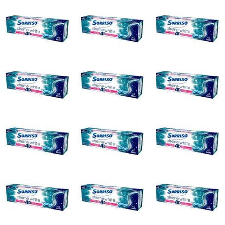 Sorriso Xtreme White 4D Creme Dental 70g (Kit C/12) Menor preço em Sorriso Xtreme White 4D Creme Dental 70g (Kit C/12)