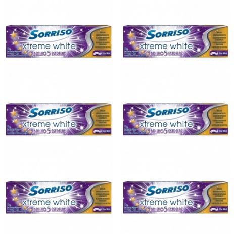 Sorriso Xtreme White 5 Estrelas Creme Dental 70g (Kit C/06) Menor preço em Sorriso Xtreme White 5 Estrelas Creme Dental 70g (Kit C/06)