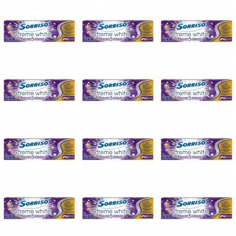 Sorriso Xtreme White 5 Estrelas Creme Dental 70g (Kit C/12) Menor preço em Sorriso Xtreme White 5 Estrelas Creme Dental 70g (Kit C/12)