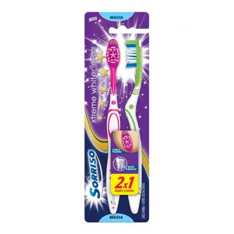 Sorriso Xtreme White Escova Dental 5 Estrelas C/2 Menor preço em Sorriso Xtreme White Escova Dental 5 Estrelas C/2